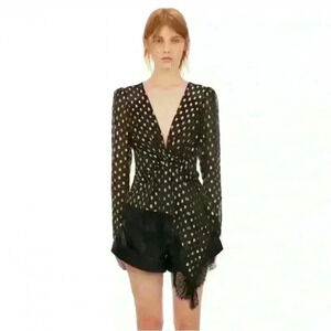 Self-Portrait Asymmetrical Hem Blouse, Size 4